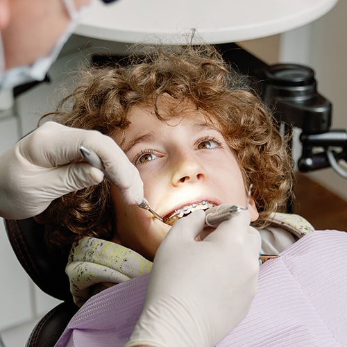 Kid with braces Family Dental in Glenview, IL